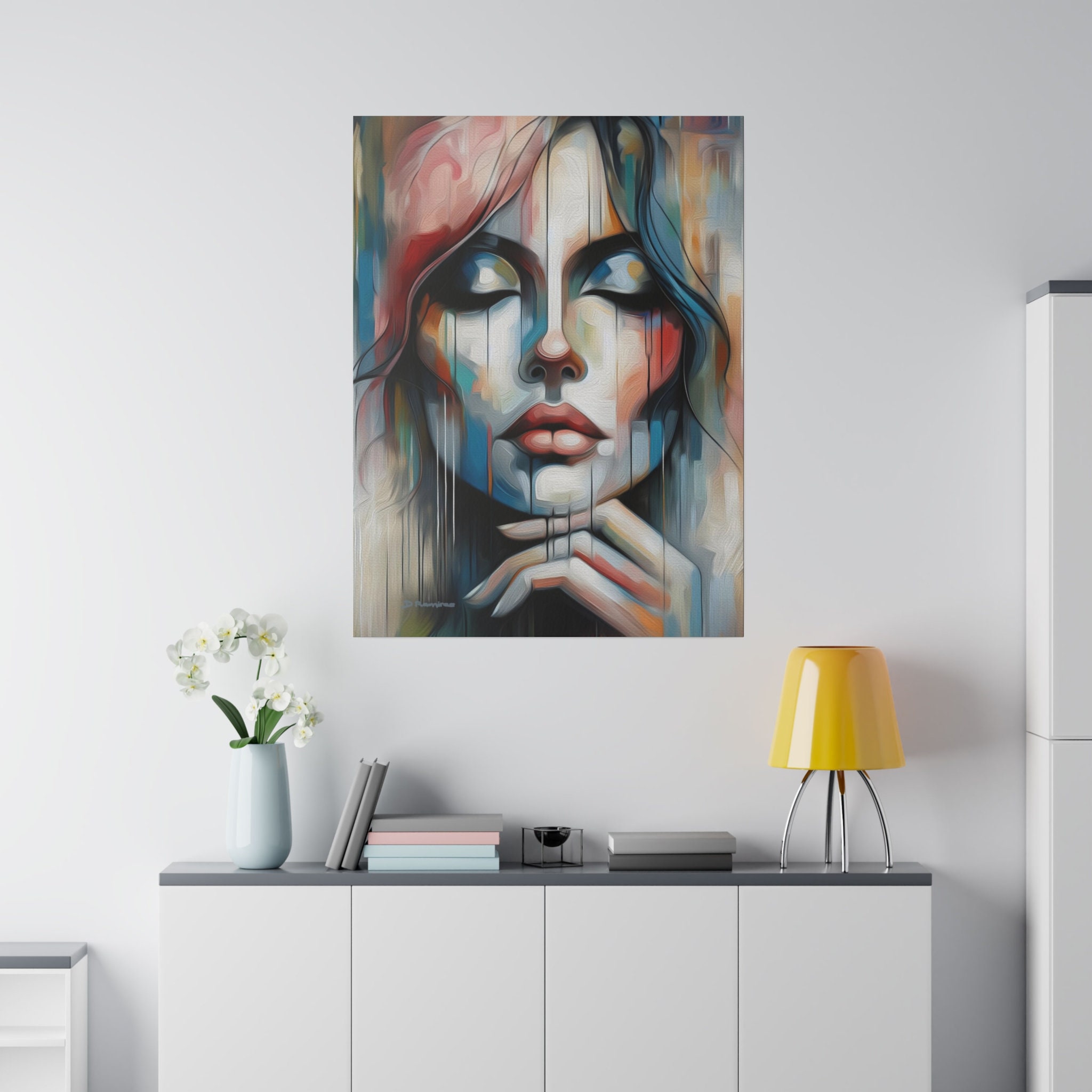 Abstract Woman Face Oil Painting on Stretched Canvas - Etsy