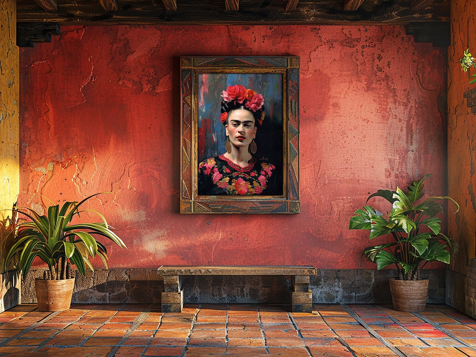 Frida Kahlo Portrait Art Print, Mexican Home Decor Canvas or Paper - Etsy