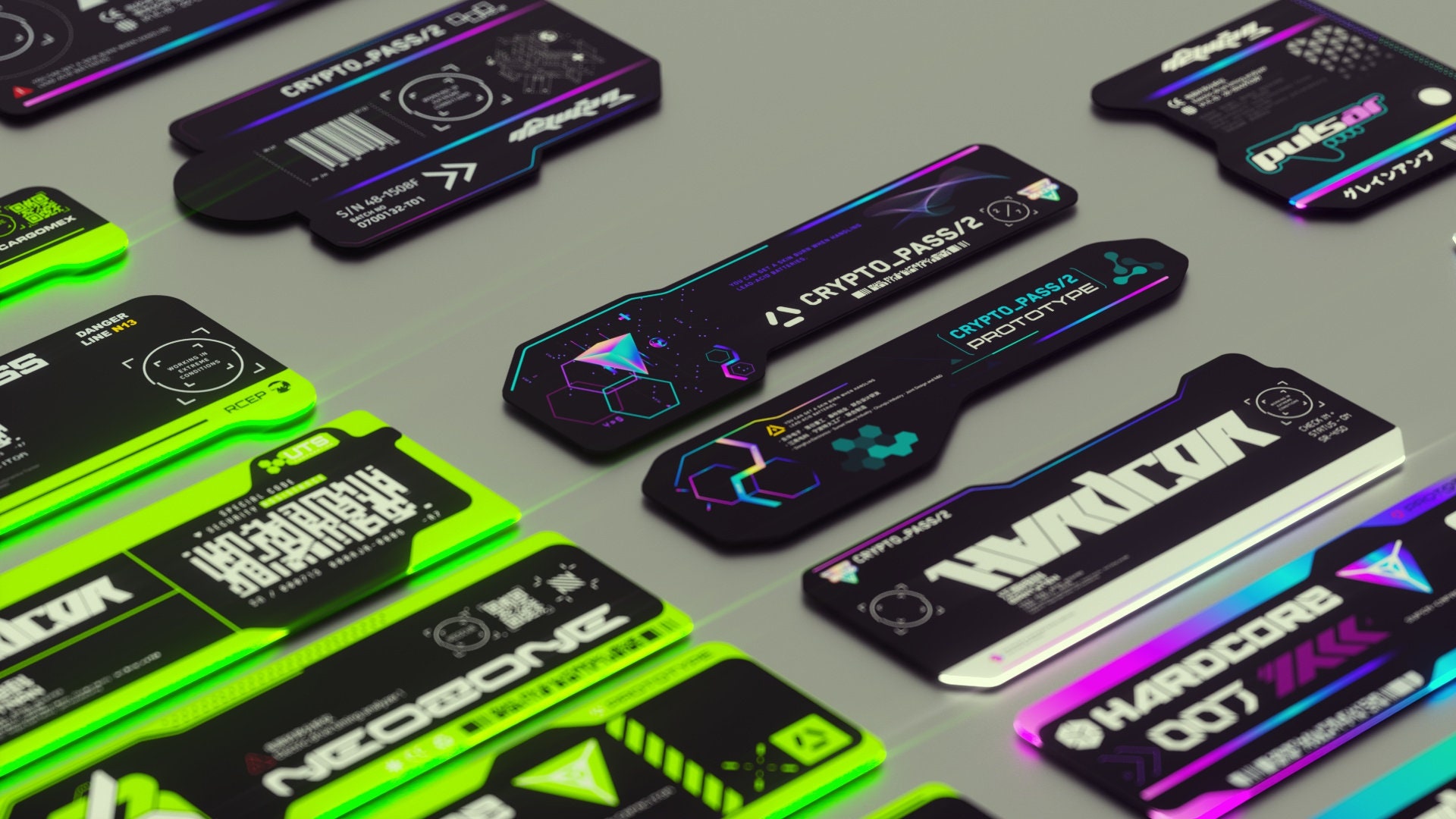 Digital Cyberpunk Decals , Vector Labels and Futuristic Sci-fi Stickers ...