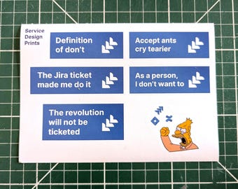 Funny Jira Laptop Stickers, Sheet of 6 stickers, gift for developers and designers