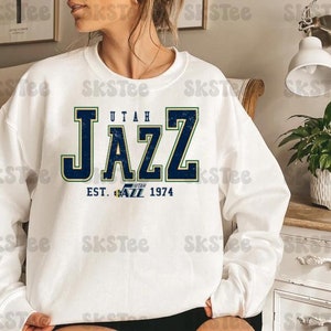 CustomCat Utah Jazz 1979 Vintage NBA Crewneck Sweatshirt Black / S