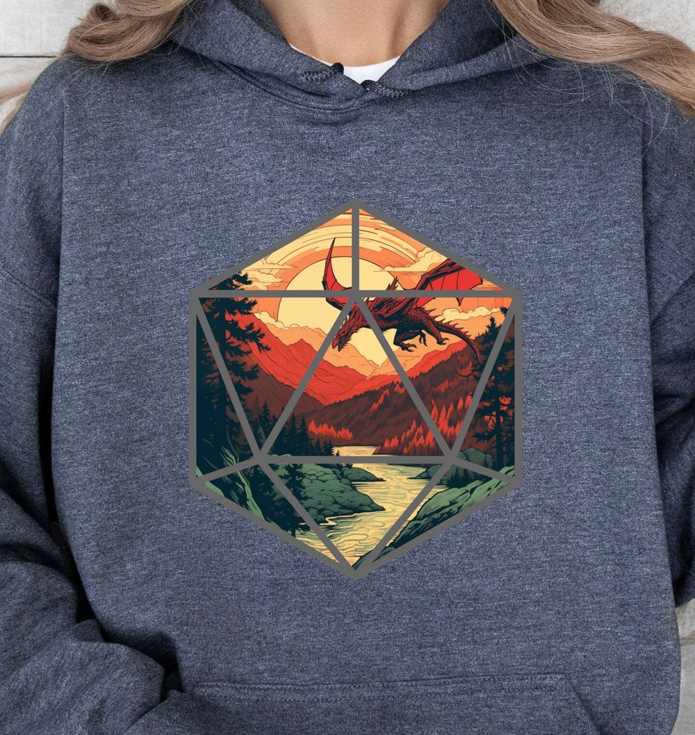Dungeon Hoodie, Dragons Hoodie, Dnd Hoodie, D&D Hoodie, Dnd Sweatshirt, Dragon Hoodie, D20 Hoodie, Dungeon Master Hoodie Peckshirt Style