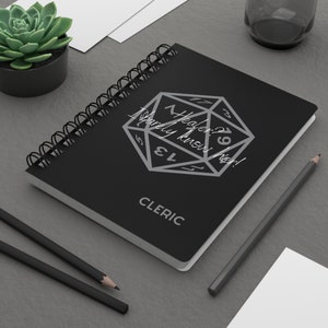 Cleric DnD Notebook | journal | D&d notebook | Dnd character | dnd gifts for her or him | Dungeons and Dragons notebook