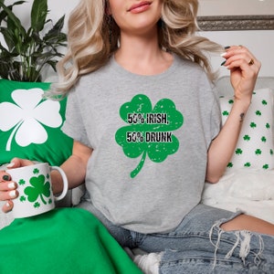 Lucky Green Irish shirt, grappig St Patricks Day shirt, groen Shamrock shirt, klavertje vier shirt, 50 Ierse 50 dronken