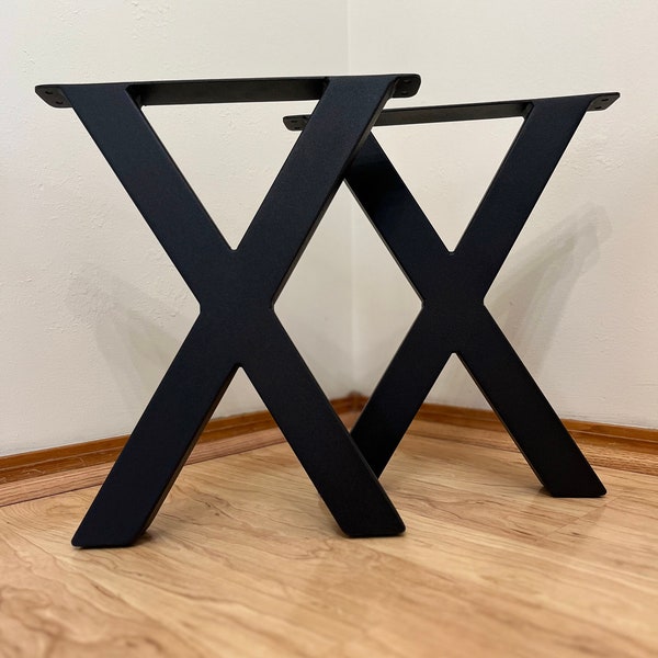 X-Style Metal Table Legs | Set of 2 | Modern Industrial Legs | Steel Legs |