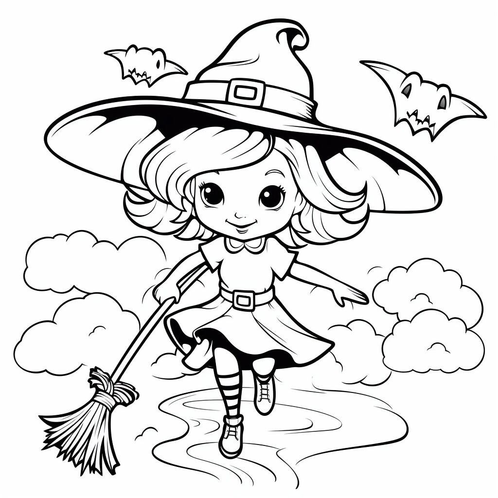 30 Halloween Kids Printable Coloring Drawings - Etsy