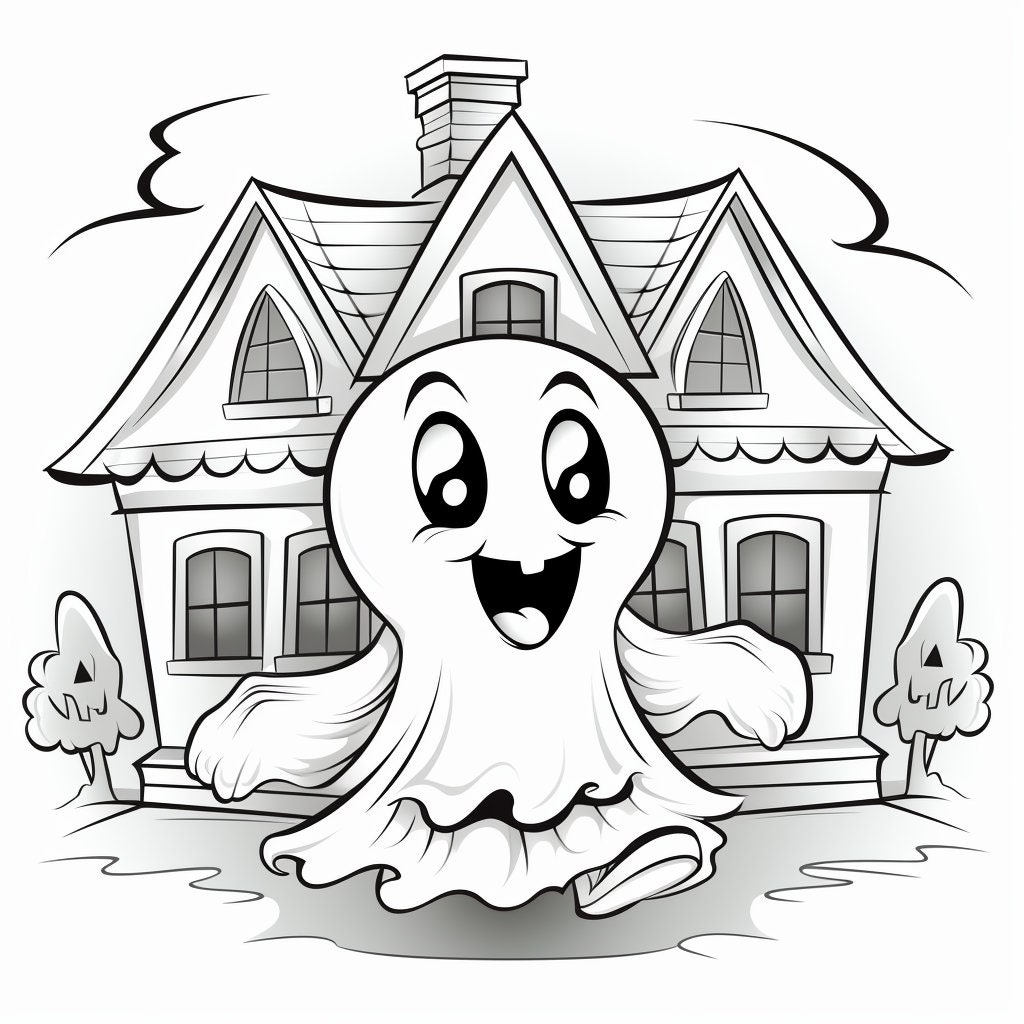 30 Halloween Kids Printable Coloring Drawings Etsy