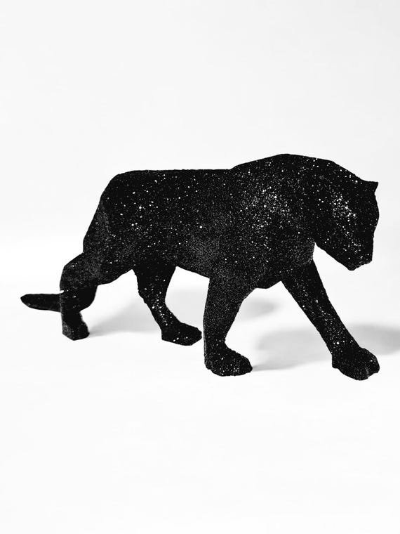 Schwarzer Panther Jaguar Puma super Glitzer Dekoration