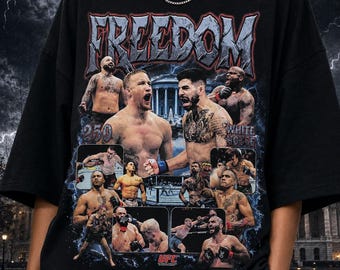 Camiseta vintage UFC Freedom 250 inspirada en el evento de la Casa Blanca. Diseño retro de ropa urbana de MMA creado para verdaderos fanáticos de las peleas.