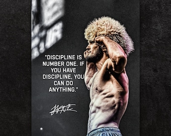 Póster enrollado de Khabib Nurmagomedov, arte mural, decoración de luchador de MMA, regalo para aficionados al deporte, póster de campeón de la UFC, decoración de gimnasio en casa.