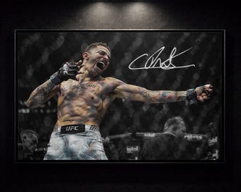 Póster de Carlos Prates, regalo para fanáticos de la UFC, ideal para hombres, amantes de las MMA, Brasil y la lucha. Póster enrollado, decoración de pared, arte para la guarida del hombre, recuerdos deportivos.