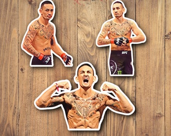 Max Holloway Sticker Pack  - UFC Stickers - MMA - Stickers for men - Decals - Blessed - (3 Pack)
