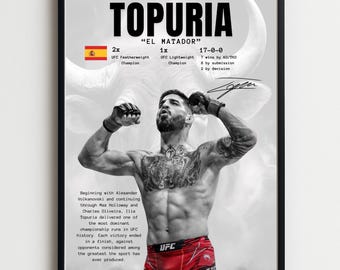 Ilia Topuria-poster Opgerolde posters | Spaanse MMA-legende, decor BJJ-gevechtsruimte