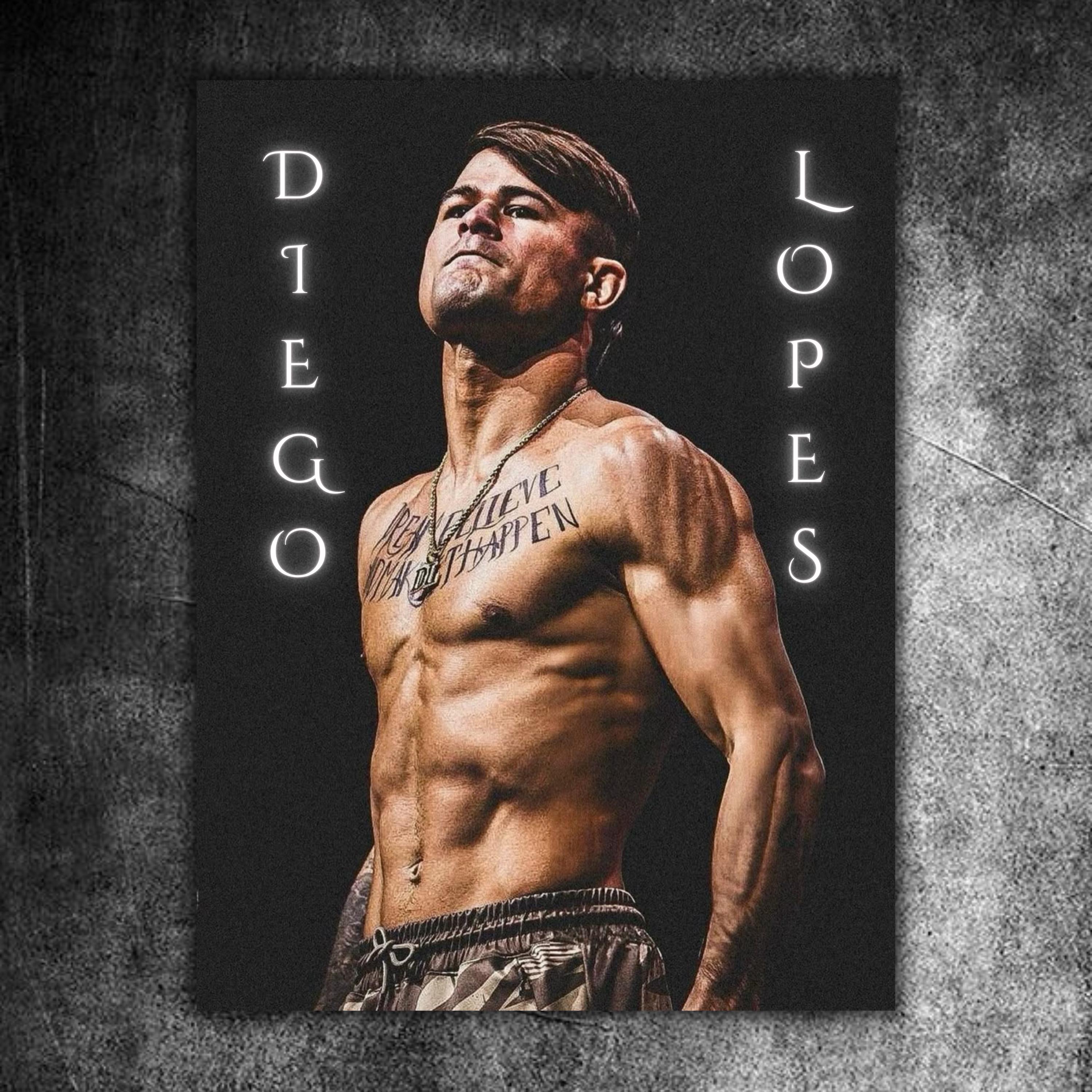 ディエゴ・ロペス UFC MMA ブラジル ポスター、男性向けマン・ケイブ寮 