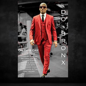 Charles Oliveira UFC MMA Poster, Wall Art Decor for Man Cave, On This Day, dorm room decor, gift for men