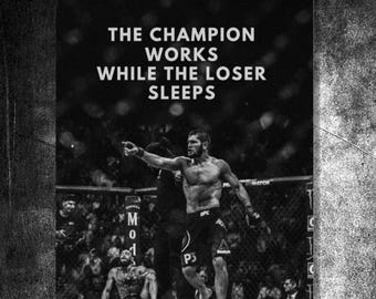 Khabib Nurmagomedov UFC poster | The Eagle Dagestan wrestling art | MMA wall decor for fight fans | Champion mindset print