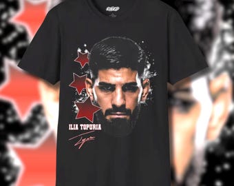 UFC イリア・トプリア 非売品肖像画 & 非売品Tシャツ イリア・トプリア UFC Tシャツ、MMAスペインチャンピオンの男性向け