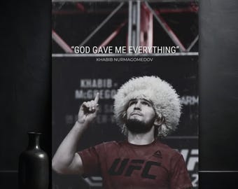 Khabib Nurmagomedov-affisch - UFC-rumsdekor - MMA-present till kampsportsfans