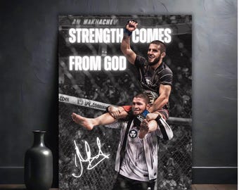 Islam Makhachev Poster, UFC Khabib Nurmagomedov, Man Cave Decor, Gift for Men, MMA Fighter Dorm Room Wall Art, Rolled Posters