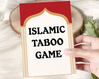 Islamitisch taboespel Flash-kaarten, ramadan-activiteiten, entertainment Moslimcultuur Koran Kinderen Afdrukbaar leren Umrah Dua Kids, 150 kaarten