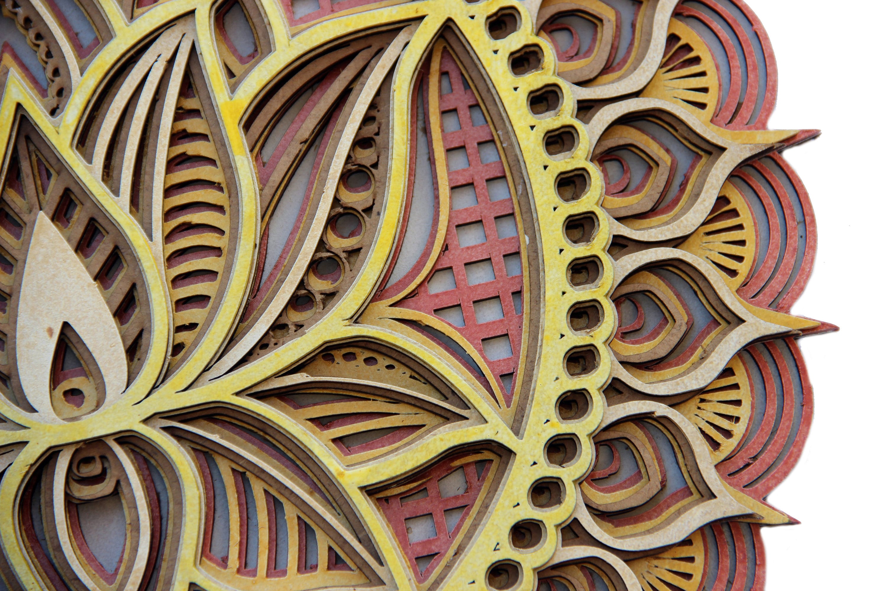 Décor Mural Mandala 3D En Bois - Art Mural Fait Main, Motif Détaillé, Neuf