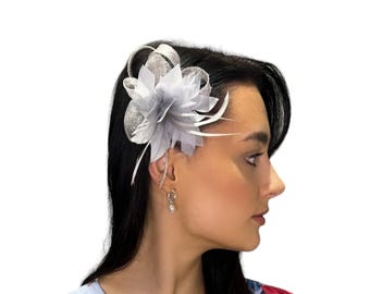 Silver Clip On Fascinator