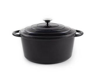 Enamelled cast iron pot (black)