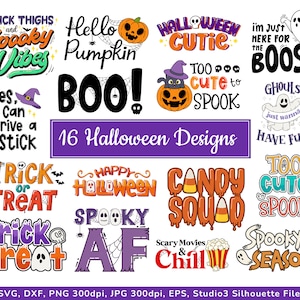 Halloween SVG Bundle - Halloween Zitate SVG - Schnittdateien - Cricut, Silhouette, EPS, PNG - Halloween svg t-shirt - Witch Shirt svg