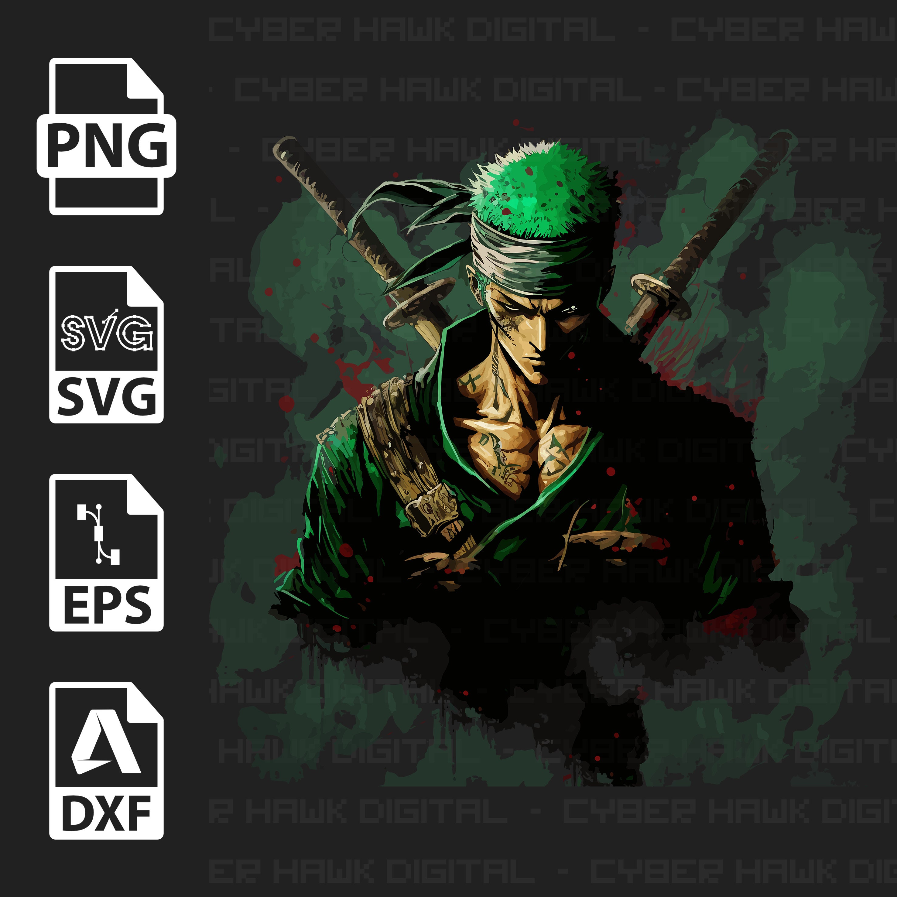 Roronoa zoro from one piece - PNG Transparent Sublimation Design - Unleash  Your Creativity