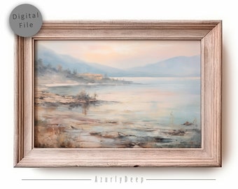 Digital Poster Landscape of the Sea | Vintage Landscape Oil Painting | Printable Digital Wall Art