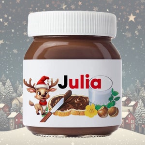 Personalized Printed Nutella Label | Digital Nutella Jar Label | Digital Custom Label | Christmas Gift