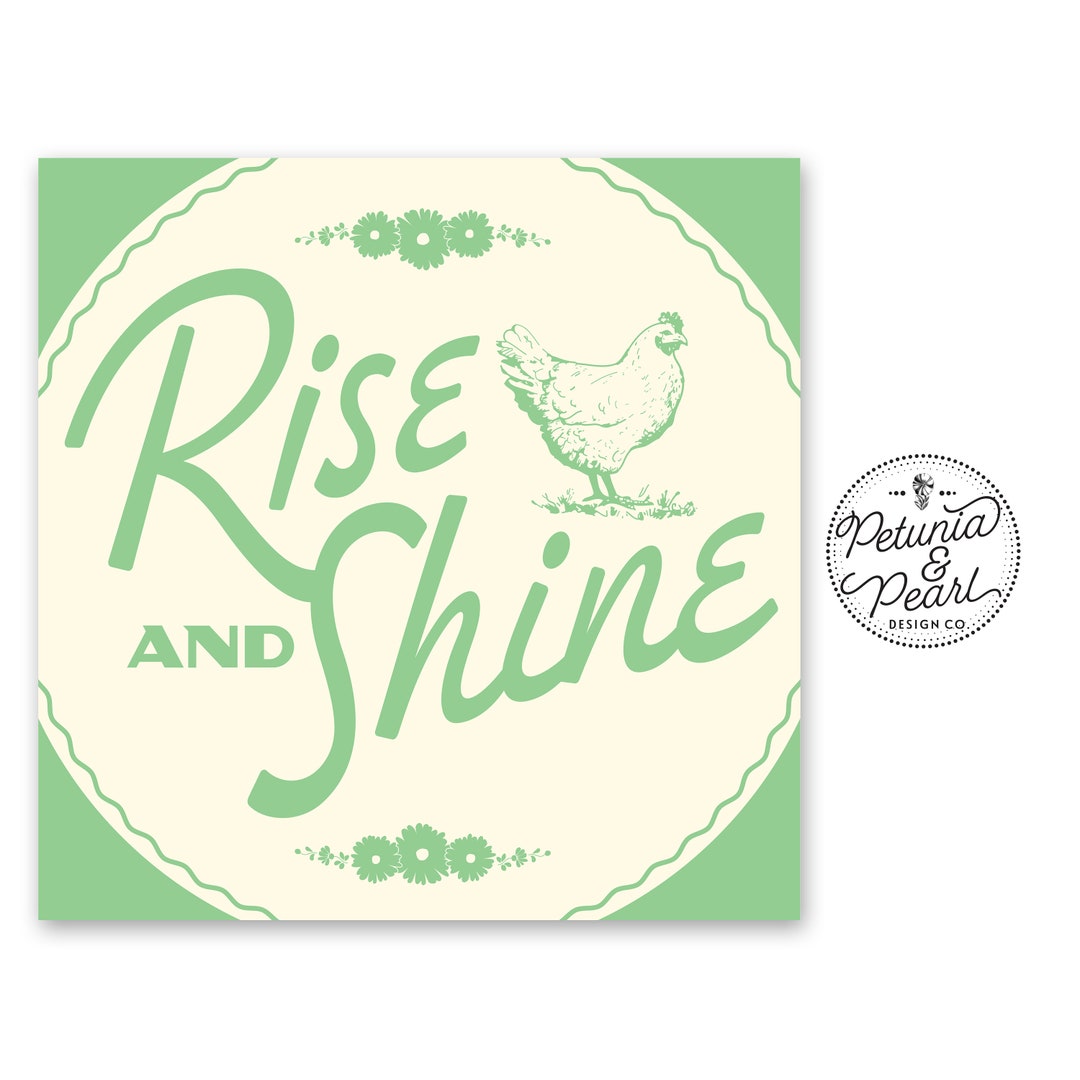Rise and Shine Chicken Wall Art Print · Vintage Style Kitchen Decor ...