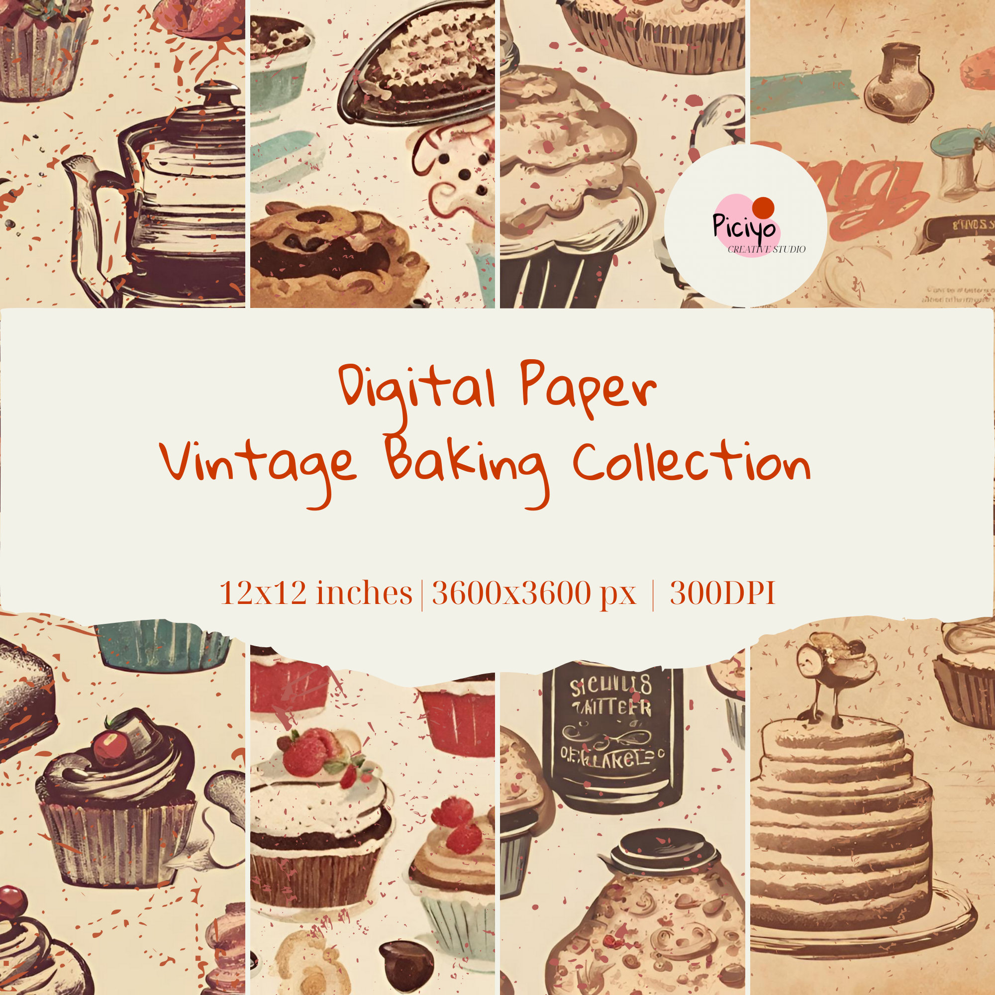 Kitchen Digital Paper Pack. Cooking Objects Paper. Kitchen Items  Background. Kitchen Scrapbooking Paper. Watercolor Kitchen Paper. 