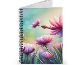 Flowery Spiral Notebook - Ruled Line