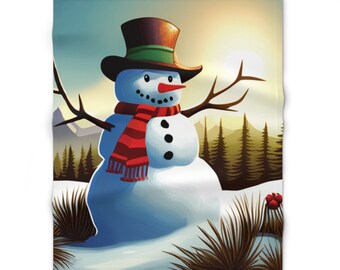 Cozy Snowman Throw Blanket