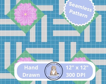 Squares 3.4 Seamless Pattern, Hand Drawn Design, Repeat Pattern, Sublimation Design