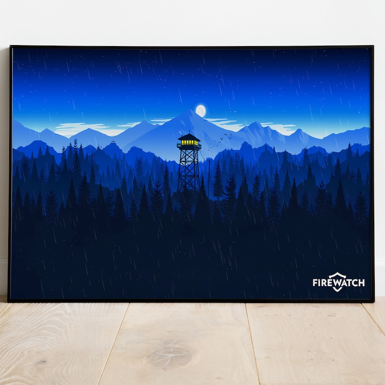 Firewatch Poster, Wilderness Wall Art &amp; Fine Art Print, Home Decor ...