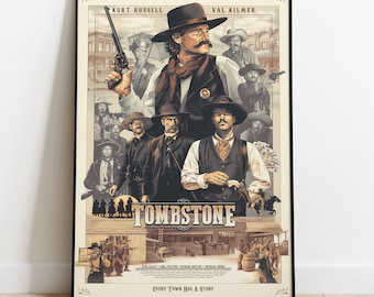 Tombstone Poster, Wall Art & Fine Art Print, Home Decor, Western Movie Poster Gift