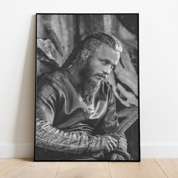 Ragnar Lothbrok Poster, Vikings Wall Art & Fine Art Print, Home Decor, TV Series poster gift