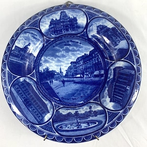 Rowlad & Marsellus Co Boston Antique/Vintage, Souvenir Plate Depicting scenes of Old Boston, MA a Collector Plate - Straffordshire England