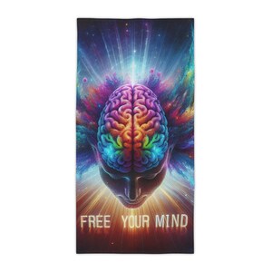 Free Your Mind - Beach Towels for Mindful Relaxation, Boho Towel, Cool Summer Gear, Beach Day Essential, Gift for Travelers