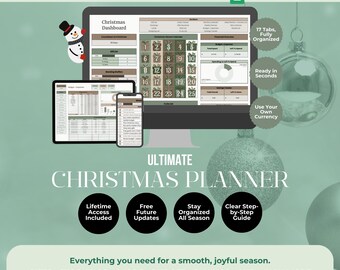 Christmas Planner Google Sheets, Holiday Organizer & Budget Tracker
