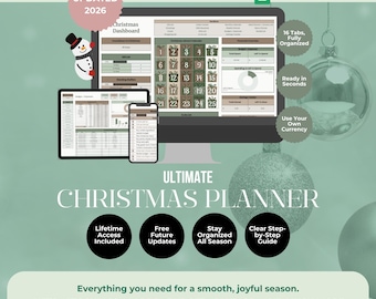 Christmas Planner, Holiday Organizer, Gift Tracker, Budget Planner | Google Sheets Template