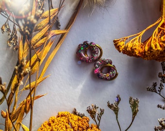 CONFETTI - Flower Charms / Glitter Flower Charms for Hoop Earrings / Glitter Earrings / Mothers Day Jewellery / Flower Earrings / Hoops