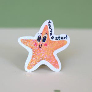 Sticker Seestern | motivierender Sticker | Aufkleber Seestern | Glitzersticker Stern