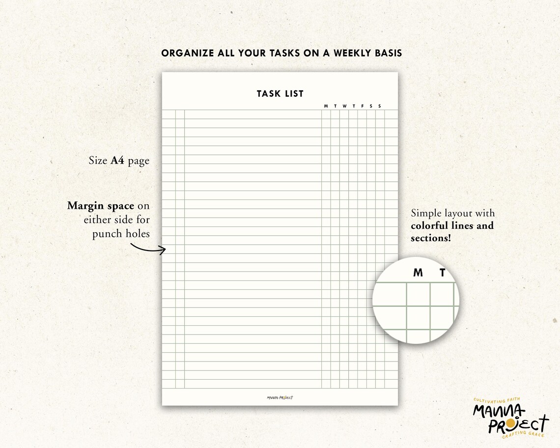 Task List & Habit Tracker | Weekly Checklist (PDF, JPG) - Etsy