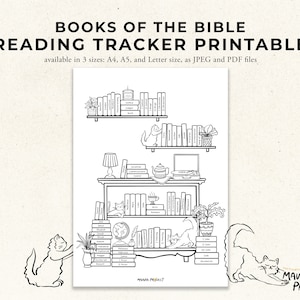 Books of the Bible Reading Tracker | Cat Theme (Digital Download)