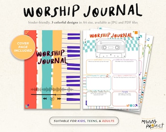 Printable Worship Journal, Prayer and Reflection (Digital Download)