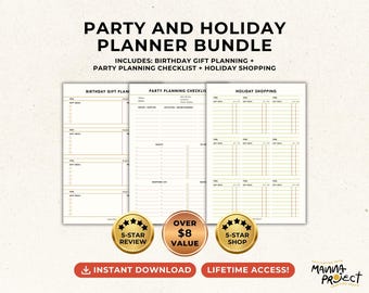 Party and Holiday Planner | Planning Checklist | Event Planning | Event Organizer | Party Organizer | Birthday Planner | Event Checklist