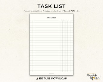 Task List & Habit Tracker | Weekly Checklist (PDF, JPG)